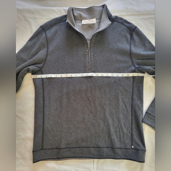 Tommy Bahama Men's Long Sleeve Half Zip Grey Reversible Sweatshirt size XL - Picture 8 of 14